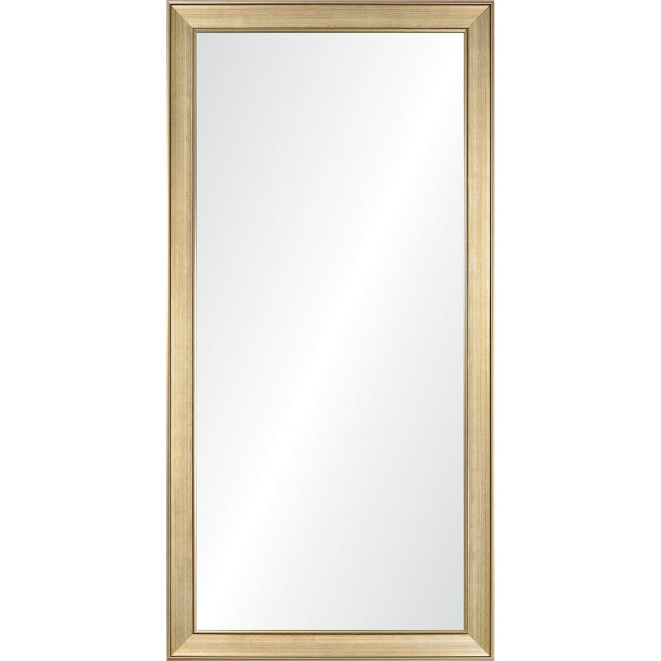 Antique gold full-length mirror with a vertical and horizontal hanging frame.