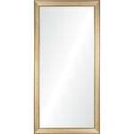 Antique gold full-length mirror with a vertical and horizontal hanging frame.