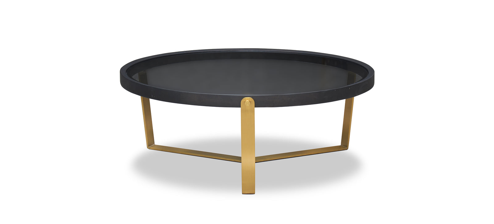 Murphy glass coffee table-Tempered & Brass