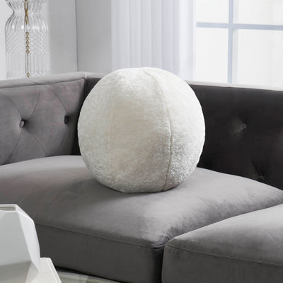 Fred Round Accent Pillow- White