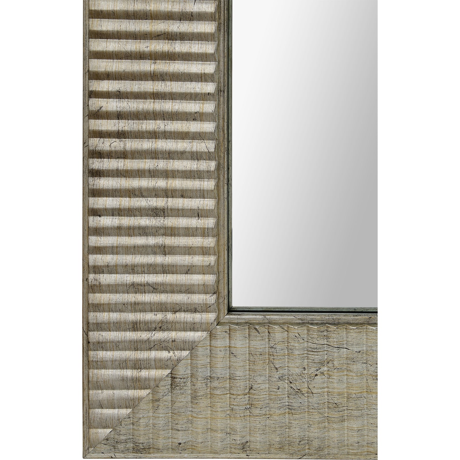 close up of a  rectangular floor mirror