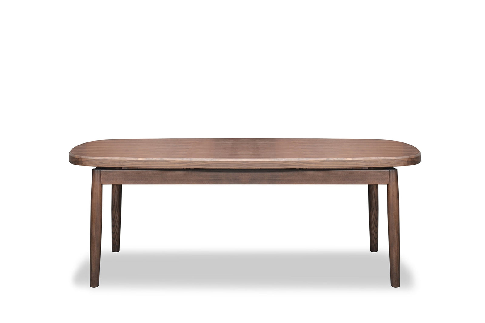 Wooden coffee table on a white background