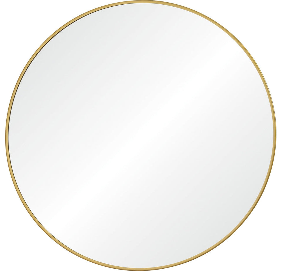 A round mirror with golde frame