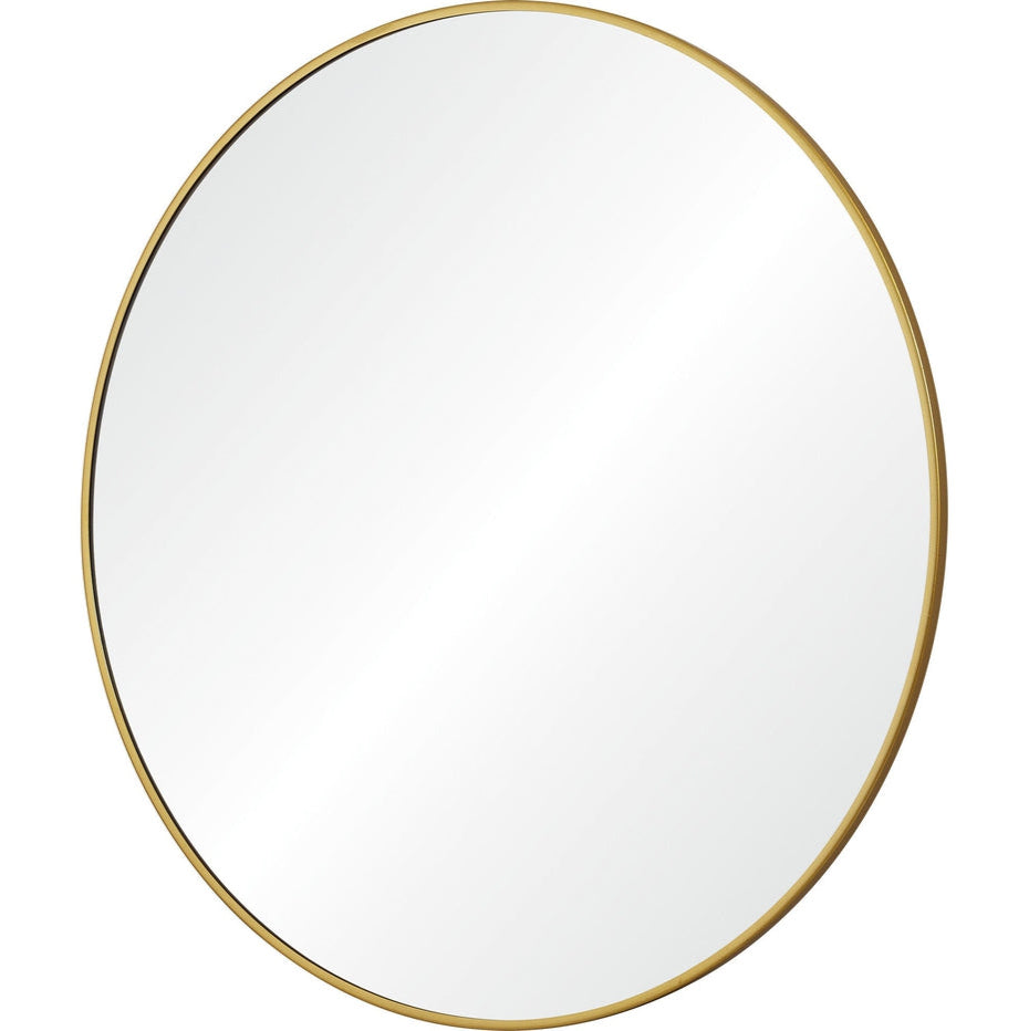 A round mirror with golde frame