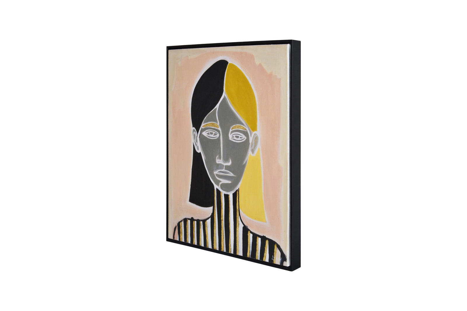 A canva wall art paintings with a pink background