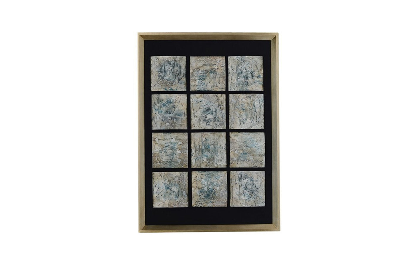 Abstract blocks wall art with sliver frame Hoya Casa 