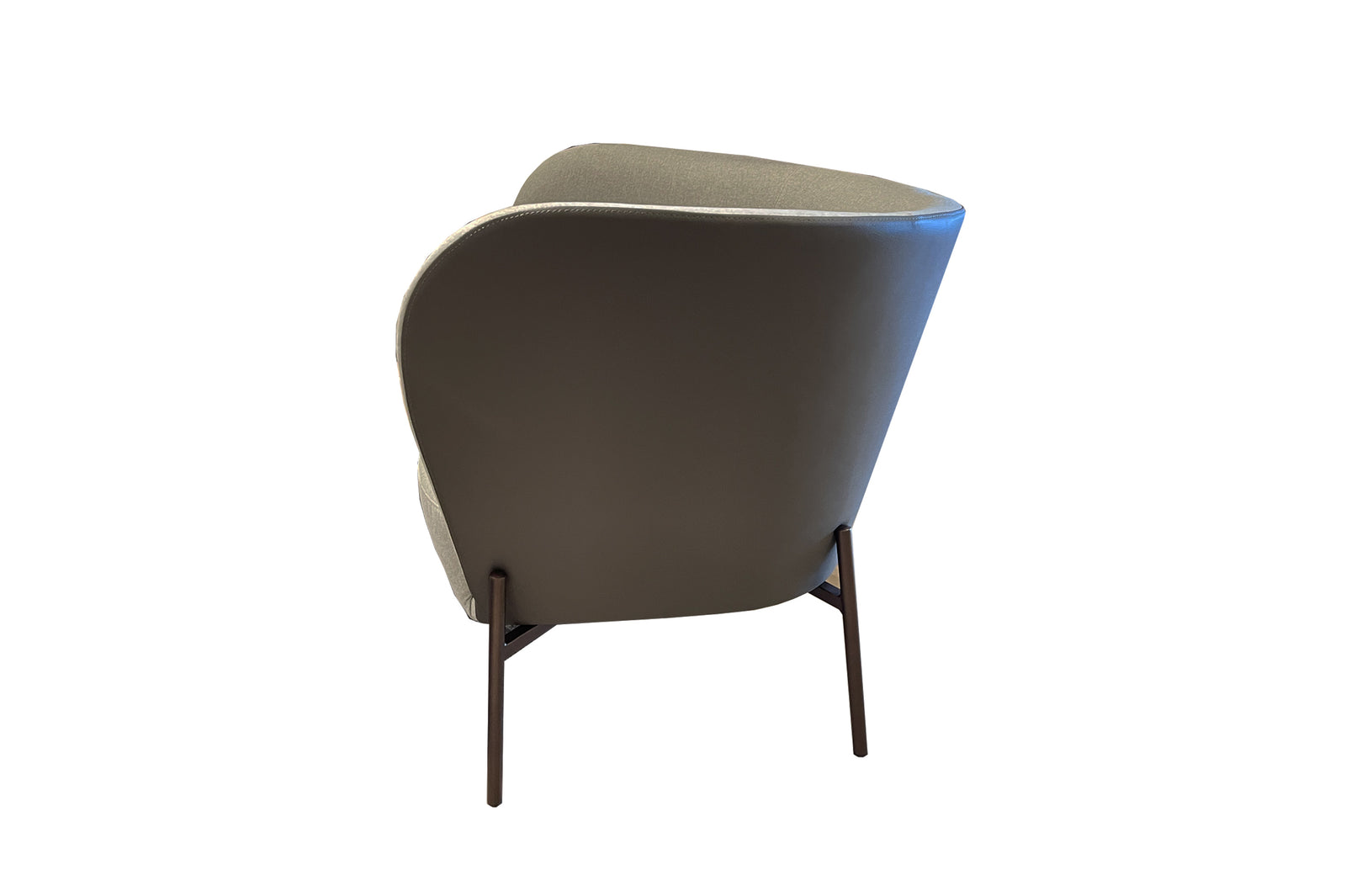 Modern chair with a curved backrest on a white background